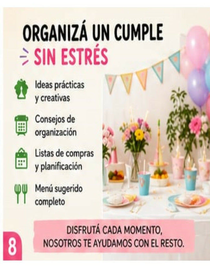 Ebook: Cumpleaños Infantil Saludable 🎂 ➕ 6 Bonus de Regalo