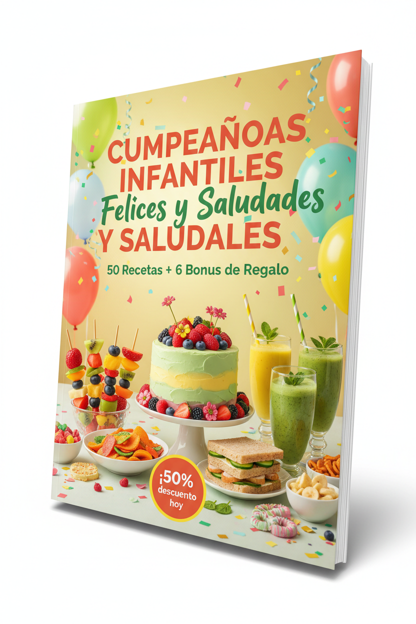 Ebook: Cumpleaños Infantil Saludable 🎂 ➕ 6 Bonus de Regalo
