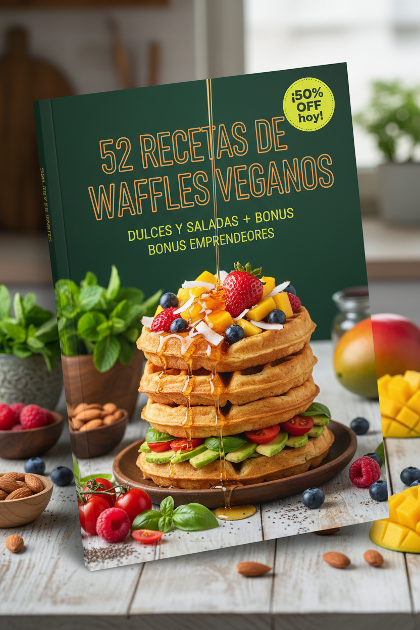 52 Recetas de Waffles Veganos: Dulces y Saladas