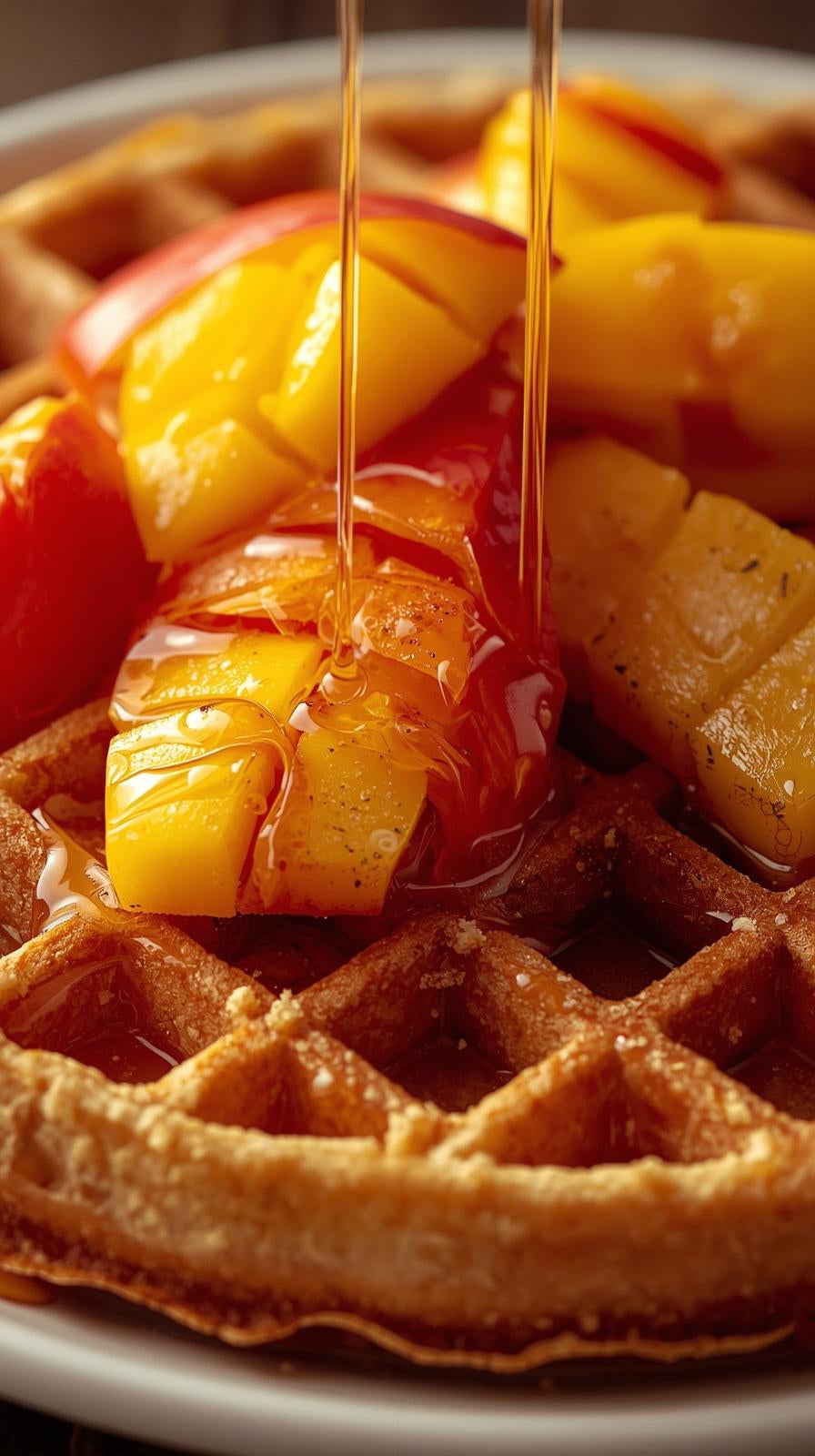 Wafle con mango